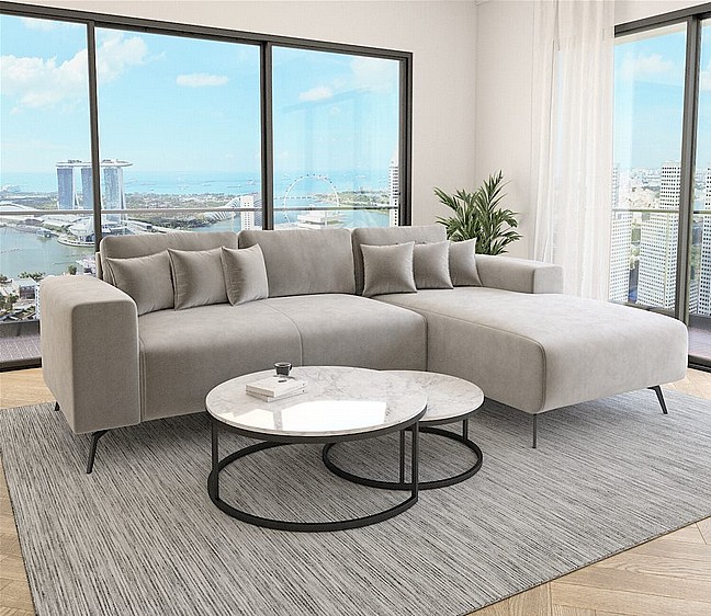 ספת רביצה פינתית עמוקה ומפנקת במילוי ספוג אורטופדי ושכבות אקרילן - דגם אלינור ספת רביצה פינתית עמוקה ומפנקת במילוי ספוג אורטופדי ושכבות אקרילן - דגם אלינור