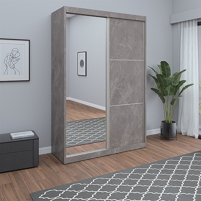 ארון הזזה 2 דלתות דגם אופק - כולל דלת מראה ארון הזזה 2 דלתות דגם אופק - כולל דלת מראה