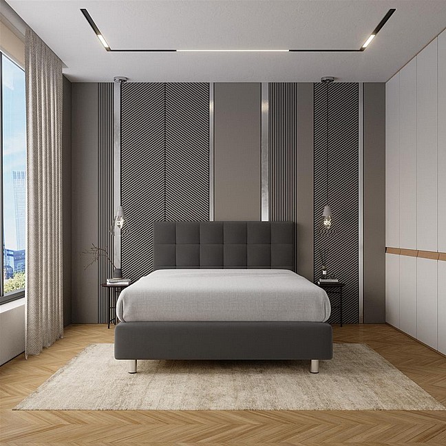 מיטה מרופדת עם מזרן וארגז מצעים דגם גבריאל מיטה מרופדת עם מזרן וארגז מצעים דגם גבריאל