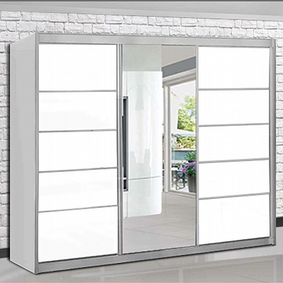 ארון הזזה 3 דלתות + מראה - House design מנגנון טריקה שקטה עם 10 שנות אחריות...