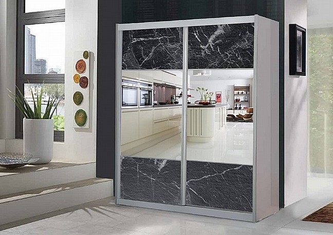 ארון הזזה 2 דלתות - דגם דניאל - פורמיקת שיש ארון הזזה 2 דלתות - דגם דניאל - פורמיקת שיש