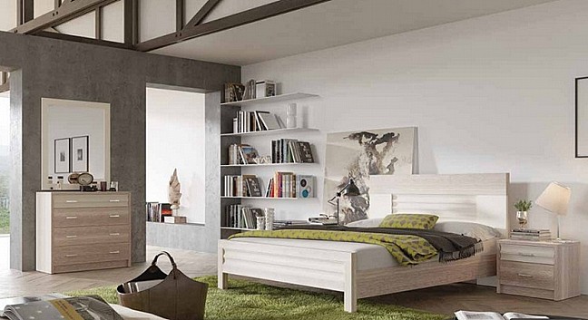 מיטה זוגית עשויה עץ - House Design -ייצור ישראלי - כחול לבן - דגם קליפסו  מיטה זוגית עשויה עץ - House Design -ייצור ישראלי - כחול לבן - דגם קליפסו