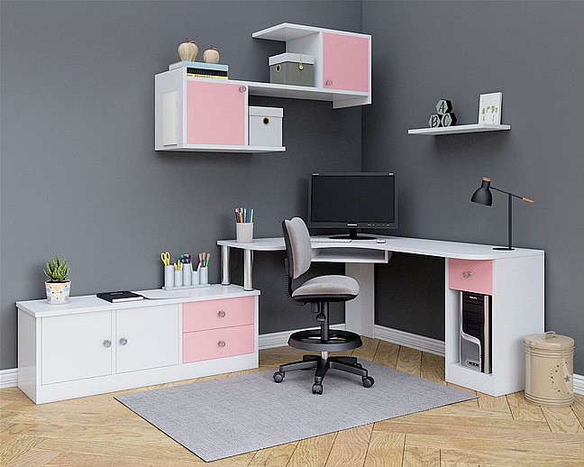 ספריית ילדים פינתית עם כוורת לתלייה ומזנון עשויה עץ מבית - House Design דגם דור  ספריית ילדים פינתית עם כוורת לתלייה ומזנון עשויה עץ מבית - House Design דגם דור