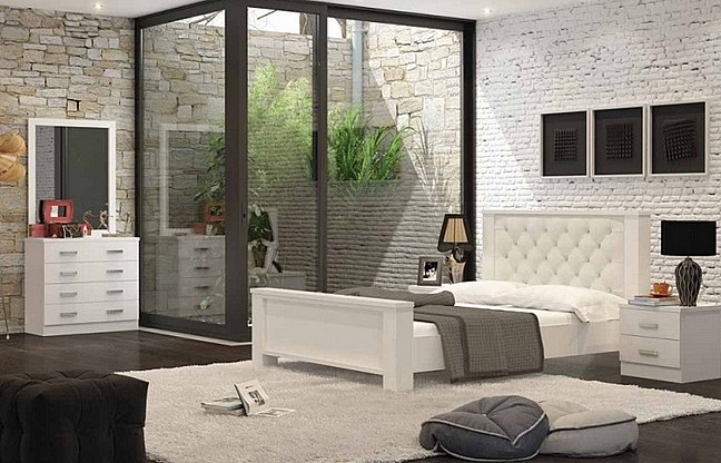 מיטה זוגית עשויה עץ - House Design -ייצור ישראלי - כחול לבן - דגם ברלין מיטה זוגית עשויה עץ - House Design -ייצור ישראלי - כחול לבן - דגם ברלין