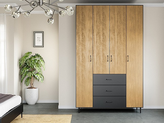 ארון 4 דלתות רוחב 1.6 מ' מבית - House Design - ייצור ישראלי כחול לבן – קמיל ארון 4 דלתות רוחב 1.6 מ' מבית - House Design - ייצור ישראלי כחול לבן – קמיל