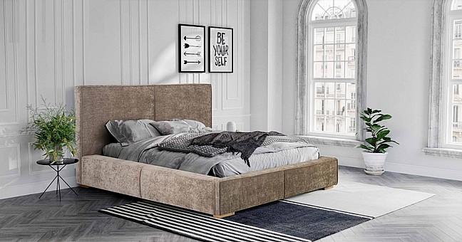 מיטה זוגית מרופדת בבד קטיפה בעיצוב מודרני - דגם פסיפס מיטה זוגית מרופדת בבד קטיפה בעיצוב מודרני - דגם פסיפס