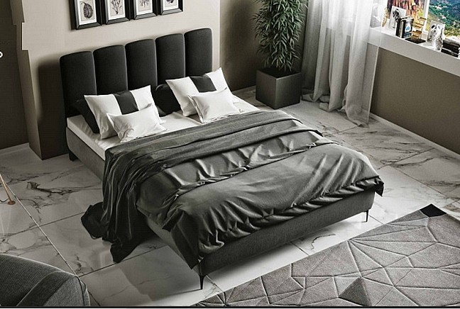 מיטה זוגית מרופדת בבד קטיפה בעיצוב מודרני - דגם קמילו מיטה זוגית מרופדת בבד קטיפה בעיצוב מודרני - דגם קמילו