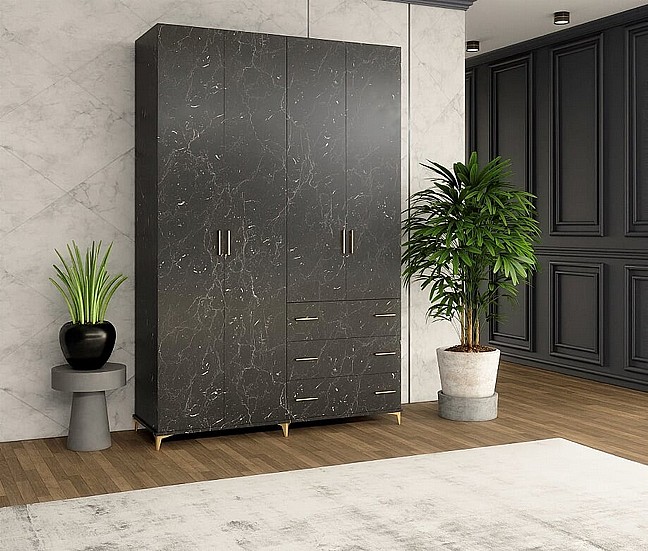 ארון 4 דלתות רוחב 1.6 מ' מבית - House Design - פורמייקת שיש – דגם קלאס ארון 4 דלתות רוחב 1.6 מ' מבית - House Design - פורמייקת שיש – דגם קלאס