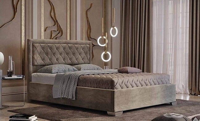 מיטה זוגית מרופדת בעיצוב מודרני - דגם לוצ'ינה מיטה זוגית מרופדת בעיצוב מודרני - דגם לוצ'ינה