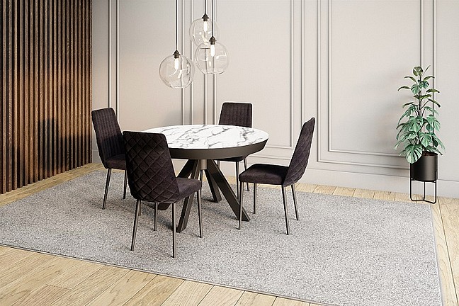 פינת אוכל עגולה בדוגמאת שיש נפתחת בצורה קלה - דגם ברונזה פינת אוכל עגולה בדוגמאת שיש נפתחת בצורה קלה - דגם ברונזה