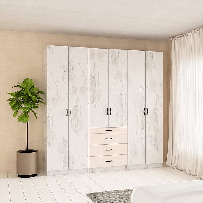 ארון 6 דלתות רוחב 2.4 מ' כולל 4 מגירות אחסון - דגם רוסו ארון 6 דלתות רוחב 2.4 מ' כולל 4 מגירות אחסון - דגם רוסו