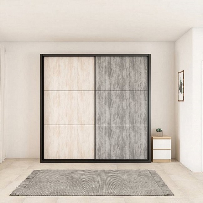 ארון הזזה 2 דלתות - דגם ליאור - פורמיקת בטון ארון הזזה 2 דלתות - דגם ליאור - פורמיקת בטון