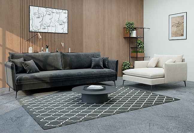 מערכת ישיבה תלת מושבית מבד קטיפה - דגם עלמה מערכת ישיבה תלת מושבית מבד קטיפה - דגם עלמה