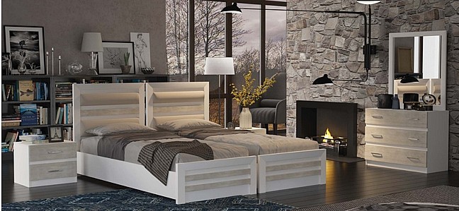 חדר שינה קומפלט בהפרדה יהודית כולל שני ארגזי מצעים - דגם זיו חדר שינה קומפלט בהפרדה יהודית כולל שני ארגזי מצעים - דגם זיו