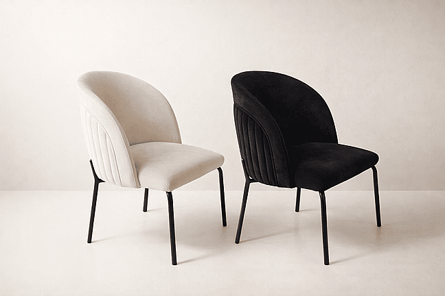 כיסא פינת אוכל בבד קטיפה רחיץ - דגם מיילי כיסא פינת אוכל בבד קטיפה רחיץ - דגם מיילי