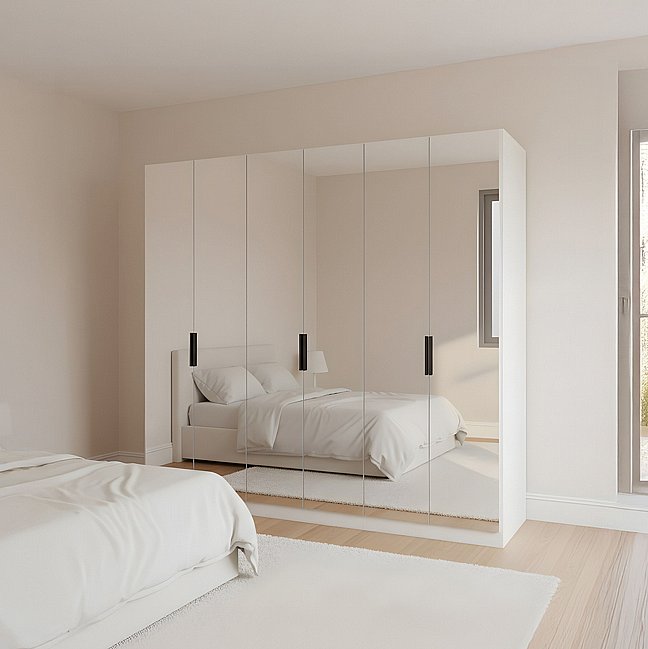 ארון 6 דלתות ברוחב 2.40 מ' - דגם נובו עם דלתות מראה וחבילת שדרוגים מתנה! ארון 6 דלתות ברוחב 2.40 מ' - דגם נובו עם דלתות מראה וחבילת שדרוגים מתנה!