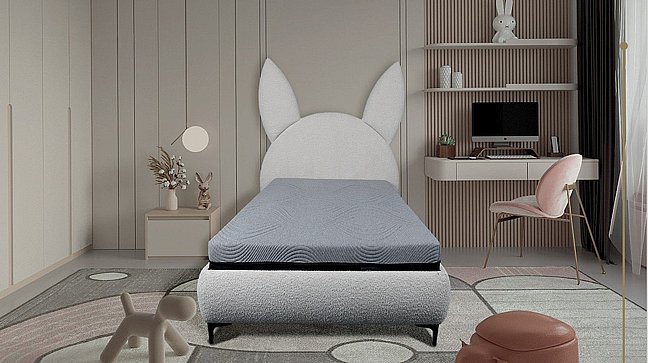 מיטת נוער מרופדת בבד רחיץ - במגוון צבעים דגם - ג'רי מיטת נוער מרופדת בבד רחיץ - במגוון צבעים דגם - ג'רי