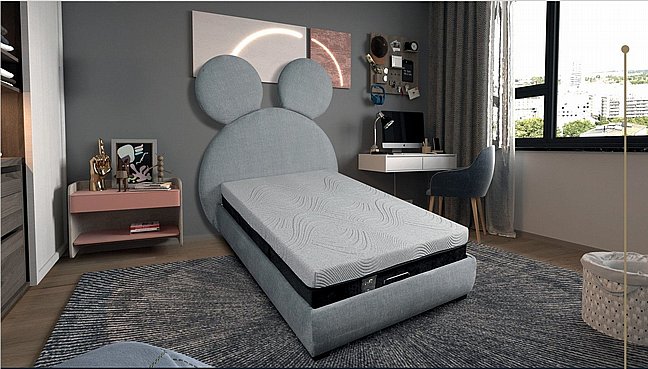 מיטת נוער מרופדת בבד רחיץ - במגוון צבעים דגם - מיקי מאוס מיטת נוער מרופדת בבד רחיץ - במגוון צבעים דגם - מיקי מאוס