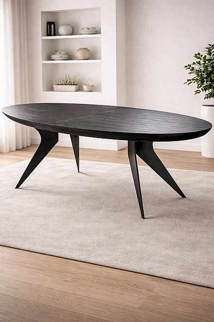 שולחן פינת אוכל אובלי מעוצב - דגם לוטן שולחן פינת אוכל אובלי מעוצב - דגם לוטן